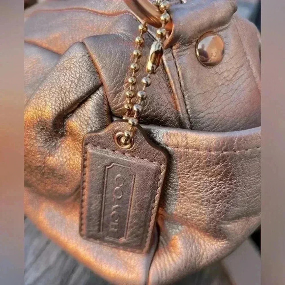 Coach Parker Zip Shoulder Bag Leather Metallic Rose Pink 13465 - Picture 2 of 8